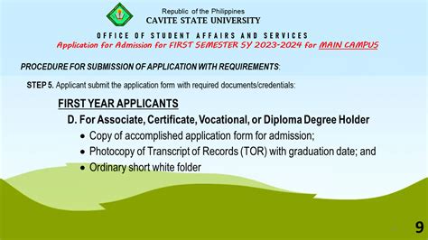cvsu admission 4.0|First Semester SY 2024.